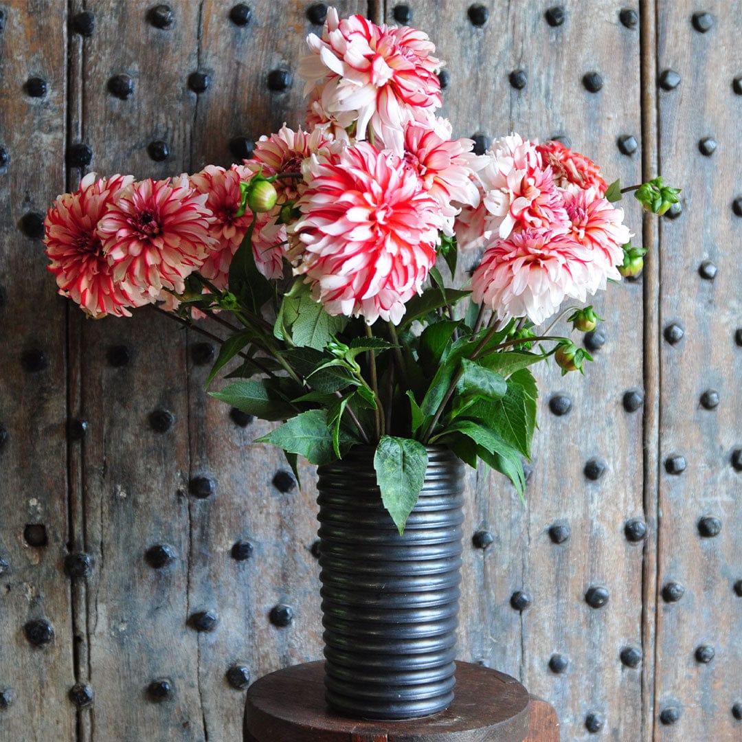 Black Ridged Vase - Image 3